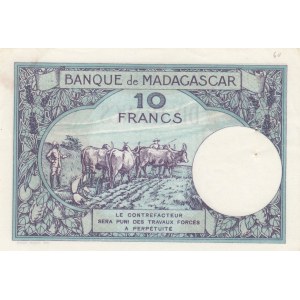 Madagascar, 10 Francs, 1937/1947, AUNC(-), p36