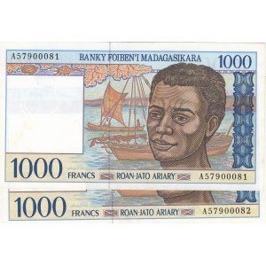 Madagascar, 1.000 Francs, 1994, AUNC, p76