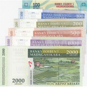 Madagascar,  Total 6 banknotes