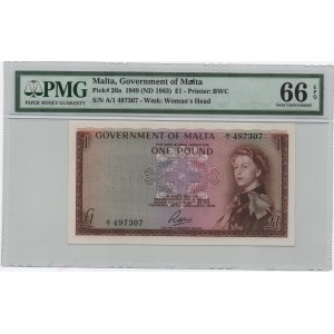 Malta, 1 Pound, 1963, UNC, p26a