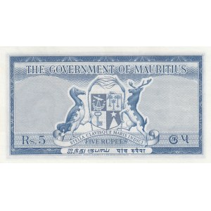 Mauritius, 5 Rupees, 1954, AUNC, p27