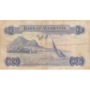 Mauritius, 5 Rupees, 1967, FINE(+), p30c