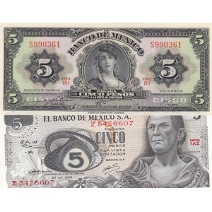Mexico, 5 Pesos, 1970-1972, UNC, p60k, p62c