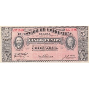 Mexico, 5 Pesos, 1914, UNC, pS531