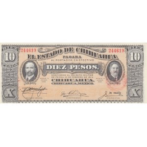 Mexico, 10 Pesos , 1915, UNC, pS535