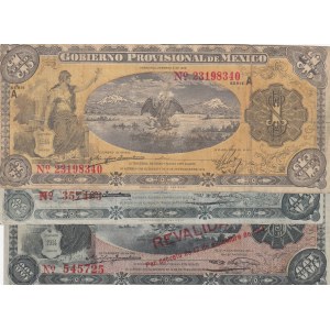 Mexico, Pesos, 1914, XF,  total 3 banknotes