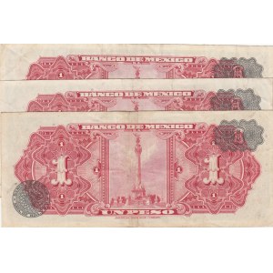 Mexico,  VF,  Total 3 banknotes