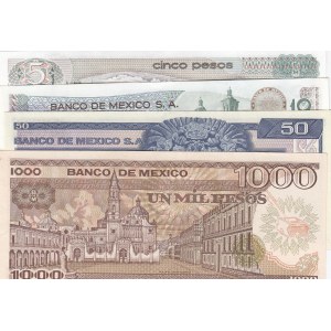 Mexico,  Total 4 banknotes