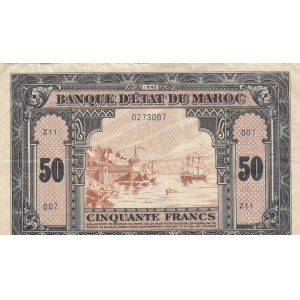 Moracco, 50 Francs, 1943, VF, p26a