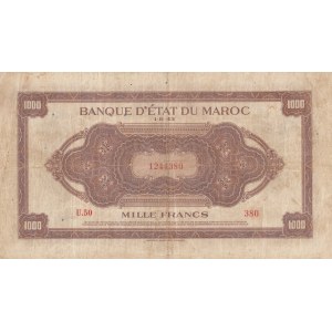 Moracco, 1000 Francs, 1943, VF, p28a