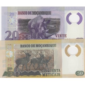 Mozambique,  Total 2 banknotes