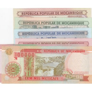 Mozambique,  Total 6 banknotes