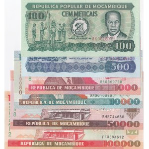 Mozambique,  Total 6 banknotes