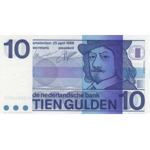 Netherlands, 10 Gulden , 1968, UNC, p91