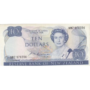 New Zealand, 10 Dollars, 1985, XF, p172b