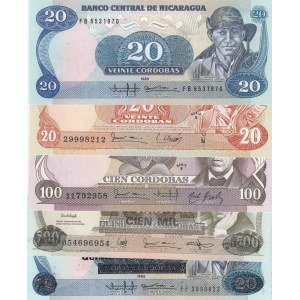 Nicaragua,  Total 5 banknotes