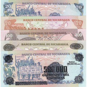 Nicaragua,  Total 5 banknotes