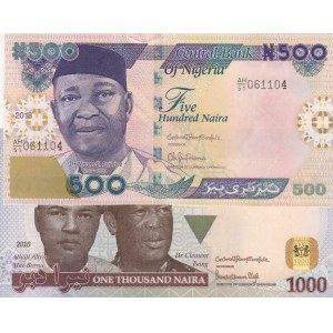 Nigeria,  2018, UNC,  Total 2 banknotes