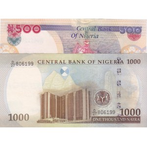 Nigeria,  2018, UNC,  Total 2 banknotes