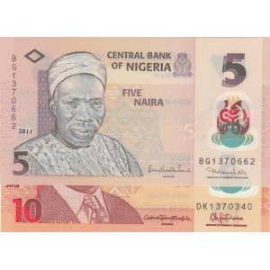 Nijerya,  UNC,  Total 2 banknotes