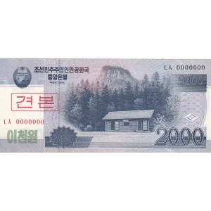 North Korea, 2.000 Won, 2008, UNC, p65s, SPECIMEN