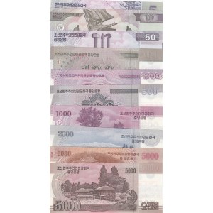 North Korea,  SPECIMEN, Total 10 banknotes