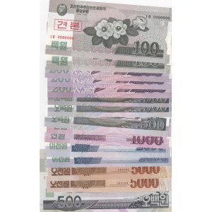 North Korea,  Total 16 banknotes
