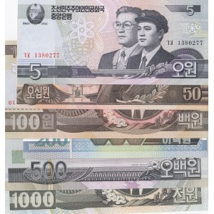 North Korea,  Total 6 banknotes