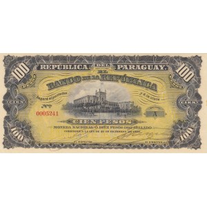 Paraguay, 100 Pesos, 1907, UNC, p159