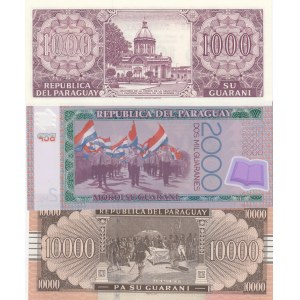 Paraguay,  2003/2011, UNC,  Total 3 banknotes