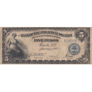 Philippines, 5 Pesos, 1933, FINE, p22