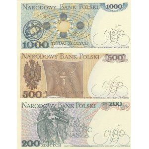 Poland,  1982/1988, UNC,  Total 3 banknotes
