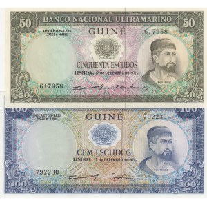 Portuguese Guınea, 50 Escudos and 100 Escudos, 1971, UNC, p44, p45