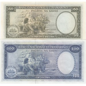 Portuguese Guınea, 50 Escudos and 100 Escudos, 1971, UNC, p44, p45