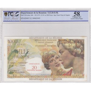 Reunion, 1.000 Francs, 1971, UNC, p55b