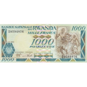 Rwanda, 1.000 Francs, 1988, UNC, p21