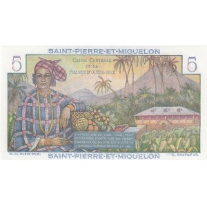 Saint Pierre and Miquelon, 5 Francs, 1950/1960, UNC, p22