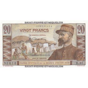 Saint Pierre and Miquelon, 20 Francs, 1950/1960, UNC, p24
