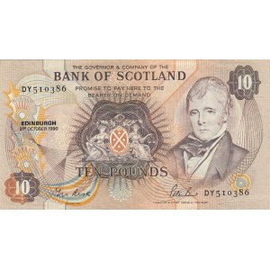 Scotland, 10 Pounds, 1990, VF, p113d