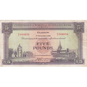 Scotland, 5 Pounds, 1951/1960, VF, p192a