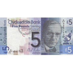 Scotland, 5 Pounds, 2009, XF, p229i