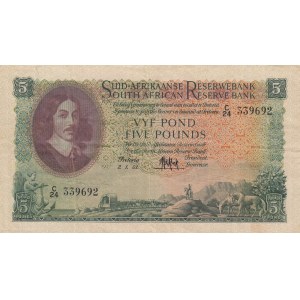 South Africa, 5 Pounds, 1953, VF, p96b