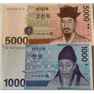 South Korea,  Total 2 banknotes