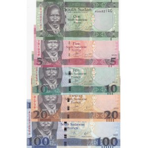 South Sudan,  Total 5 banknotes