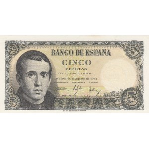 Spain, 5 Pesetas, 1951, UNC, p140a