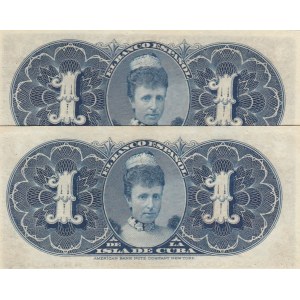 Spain, 1 Peso, 1896, UNC, p47a, Total 2 banknotes