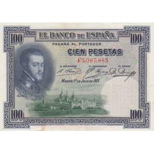 Spain, 100 Pesetas, 1925, XF (+), p69