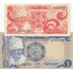 Sudan, 25 Piastres, 1 Pound, 1981, XF, p16a, p18a