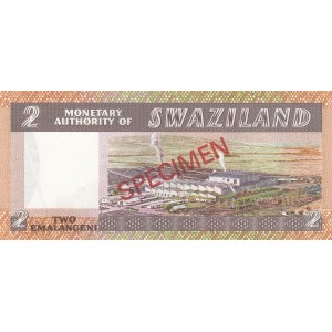 Swaziland, 2 Emalangeni, 1974, UNC, p2s, SPECIMEN