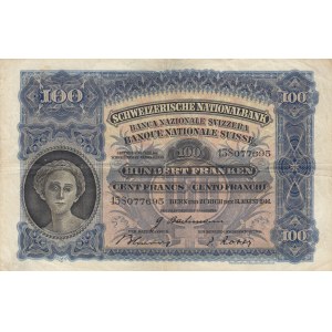 Switzerland, 100 Franken, 1946, VF, p35t